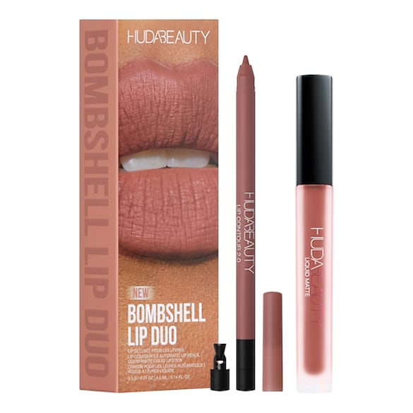 Lip Duo - Bombshell - Dudak parlatıcısı ve dudak kalemi, HUDA BEAUTY